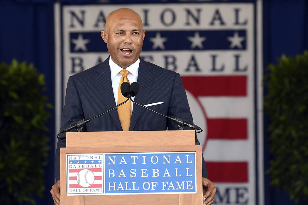 National Baseball Hall of Fame inductee Mariano Rivera, New York Yankees pitcher speaks during ...