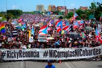 Thousands of Puerto Ricans gather for what many are expecting to be one of the biggest protests ...