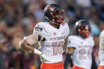 UNLV Rebels linebacker Javin White (16) during a NCAA football game between the UNLV Rebels and ...
