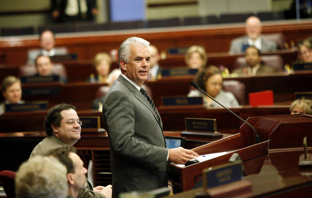U.S. Sen. John Ensign, R-Nev., addresses the Nevada Legislature at the State Legislative Buildi ...