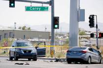 One person was killed in a multivehicle crash at the intersection of Nellis Boulevard and Carey ...