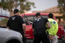 FILE - In this July 8, 2019 file photo, U.S. Immigration and Customs Enforcement (ICE) officers ...