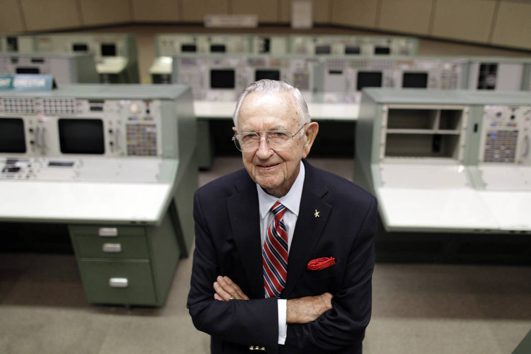 FILE - This Tuesday, July 5, 2011, file photo shows NASA Mission Control founder Chris Kraft in ...