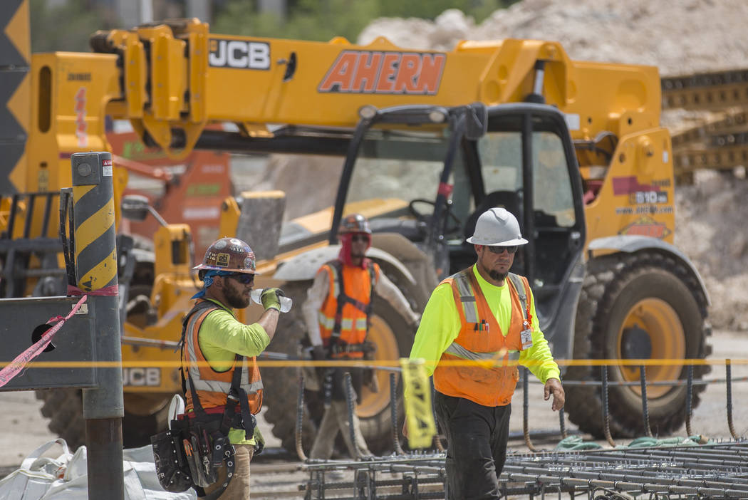 Construction continues on the MSG Sphere at The Venetian on Tuesday, July 23, 2019, in Las Vega ...