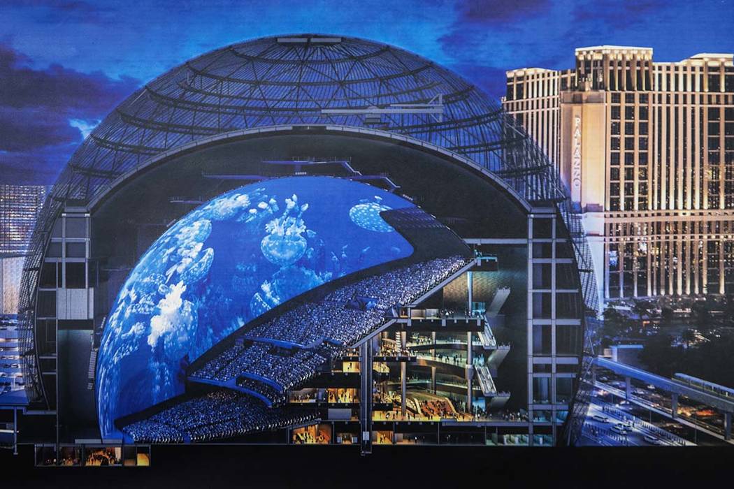 A rendered cross section of MSG Sphere at The Venetian. The state-of-the-art venue will have ni ...
