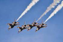 The United States Air Force Thunderbirds perform during Aviation Nation 2017 at Nellis Air Forc ...