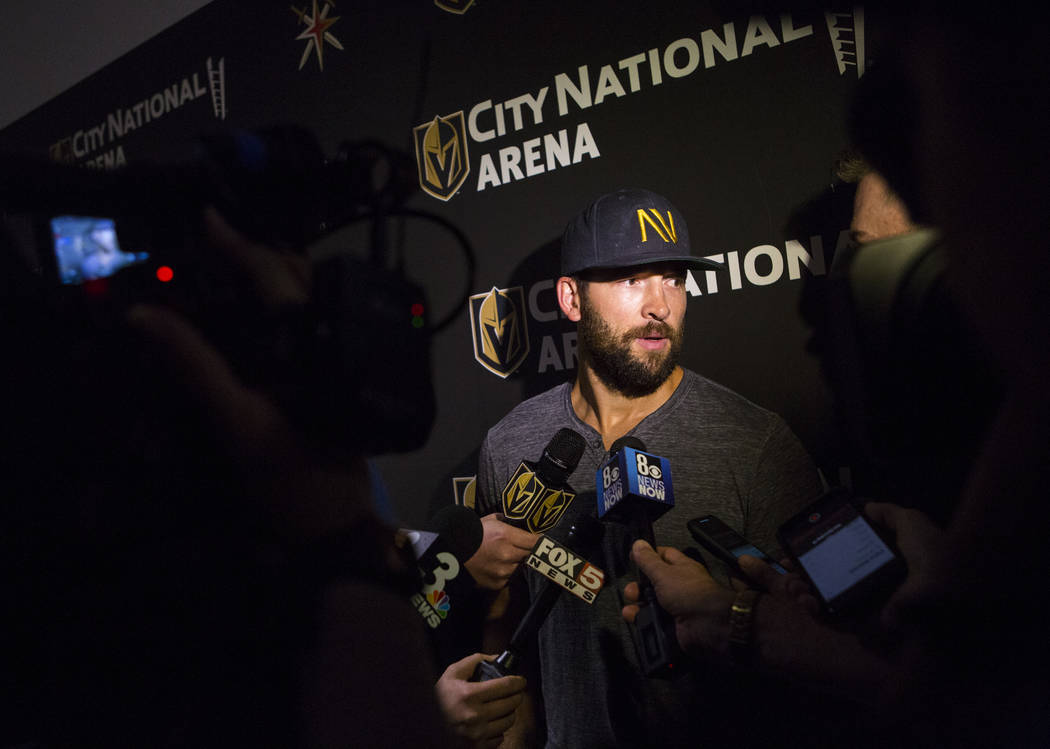 Golden Knights defenseman Deryk Engelland talks about his contract at City National Arena in La ...
