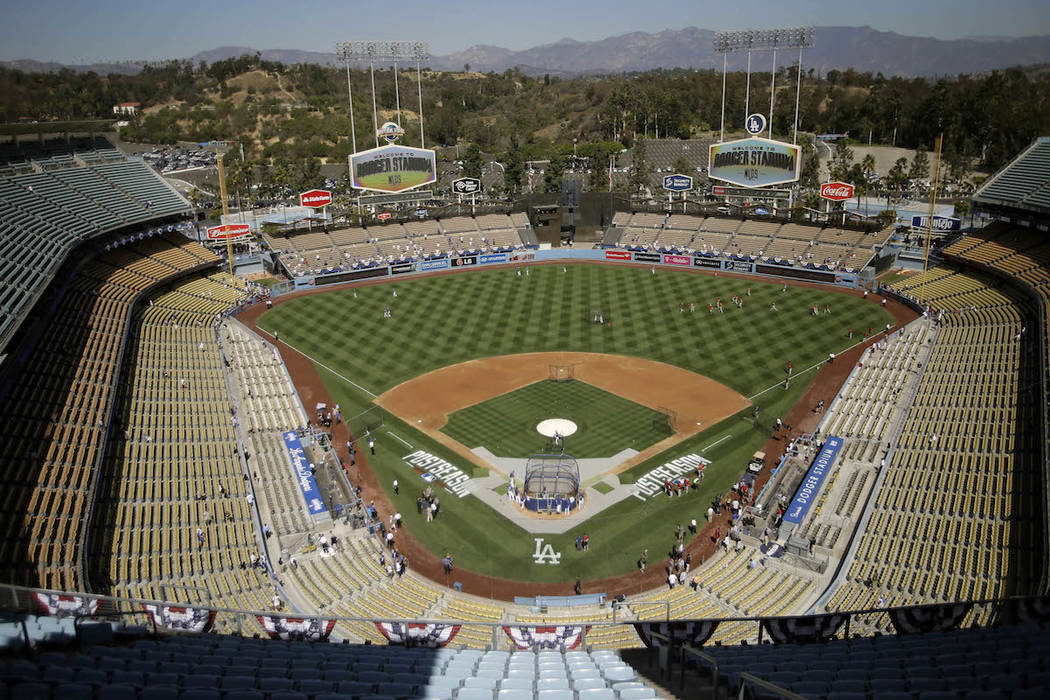 A file photo of Dodger Stadium in Los Angeles, California. (AP Photo/Alex Gallardo, File)
