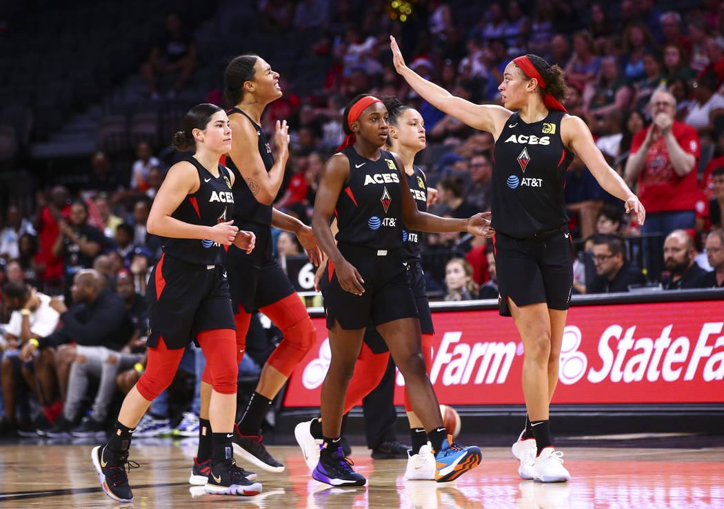 Aces close out first half of season with romp over Seattle Storm Las