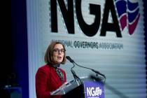 Oregon Gov. Kate Brown speaks during the panel Our Children, Our Future: Rethinking Child Welfa ...