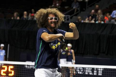 Redfoo is shown at the Vegas Rollers-New York Empire match at Orleans Arena on Tuesday, July 23 ...