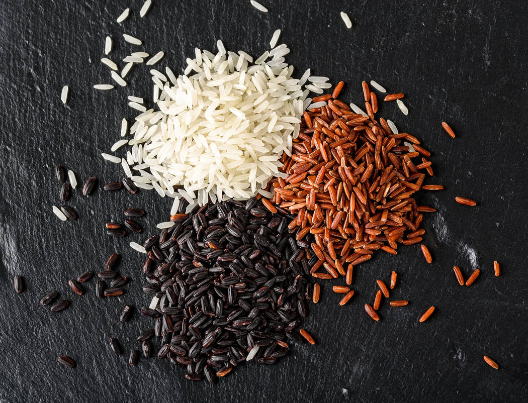 Black, basmati and red mixed rice.