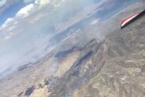 The 3,600-acre Bonelli Peak Fire is burning just east of the Lake Mead National Recreation Area ...