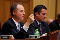 House Intelligence Committee Chairman Adam Schiff, D-Calif., questions former special counsel R ...