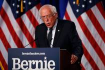 Democratic presidential candidate, Sen. Bernie Sanders, I-Vt., gives a speech on his "Medi ...