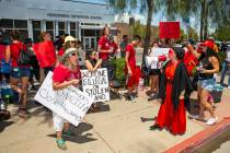 Chants are yelled as Red Rage Protest for Kids in Cages supported by Haven Craft conducts an an ...