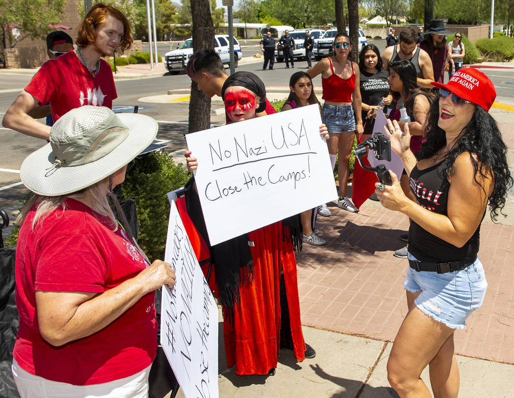 Red Rage Protest for Kids in Cages supported by Haven Craft conducts an anti ICE sit-in outside ...