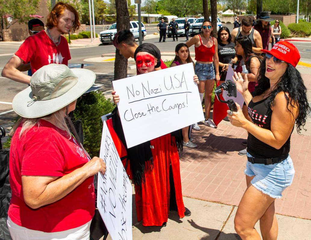 Red Rage Protest for Kids in Cages supported by Haven Craft conducts an anti ICE sit-in outside ...