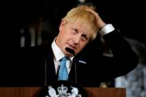 Britain's Prime Minister Boris Johnson during a speech on domestic priorities at the Science an ...