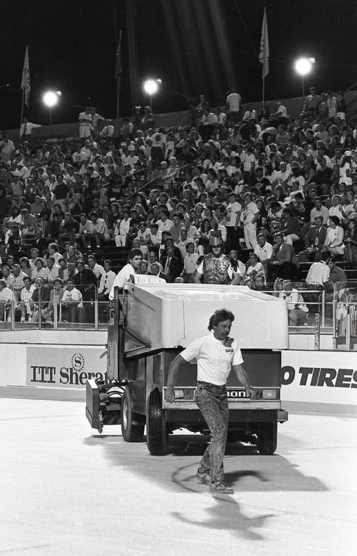 Scenes from an outdoor NHL exhibition game between the New York Rangers and the Los Angeles Kin ...