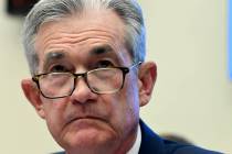 In a July 10, 2019, file photo Federal Reserve Chairman Jerome Powell testifies before the Hous ...