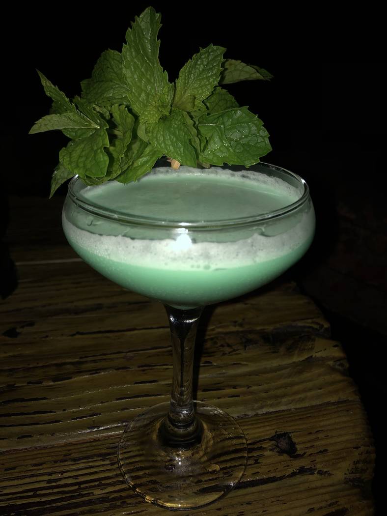 A classic grasshopper cocktail at Golden Tiki (Al Mancini Las Vegas Review-Journal)
