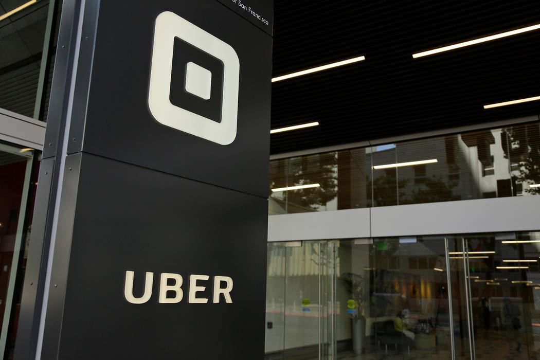 FILE - This June 21, 2017, file photo shows the building that houses the headquarters of Uber, ...