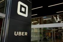 FILE - This June 21, 2017, file photo shows the building that houses the headquarters of Uber, ...