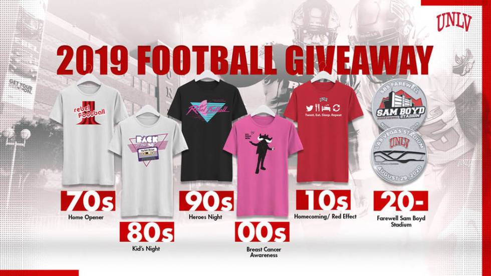 Tshirts to be given away to celebrate UNLV's final year at Sam Boyd Stadium. (UNLV)