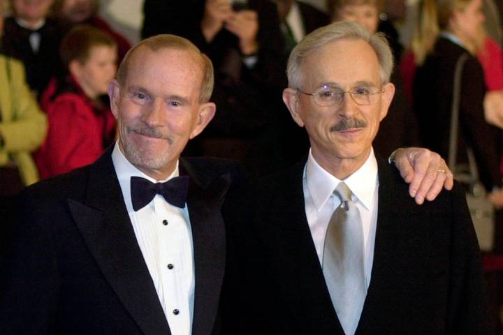 FILE - This Oct. 29, 2002 file photo shows The Smothers Brothers, Tom Smothers, left, and Dick ...