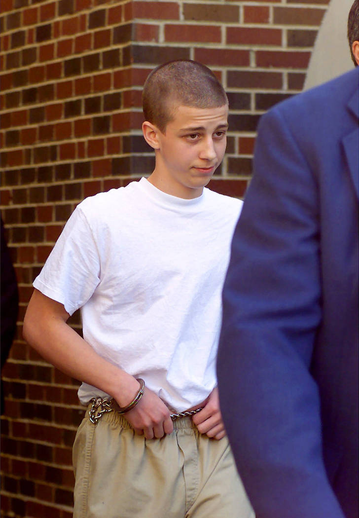 In this April 27, 2000, file photo, convicted Westside Middle School shooter Andrew Golden, 13, ...
