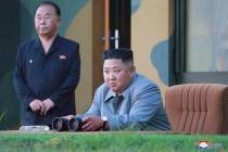 In this Thursday, July 25, 2019, photo provided on Friday, July 26, 2019, by the North Korean g ...