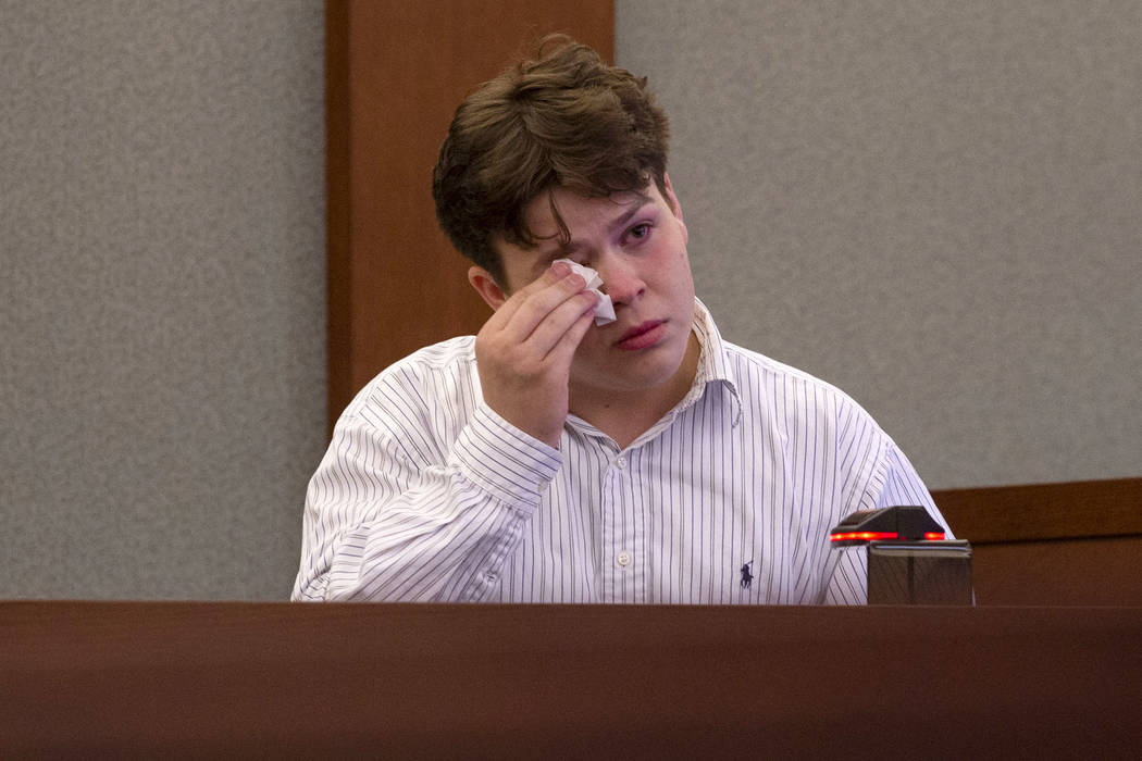Witness Alaric Oliver testifies during the murder trial for two teens, Jaiden Caruso and Kody H ...