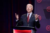 Democratic presidential candidate and former Vice President Joe Biden speaks during the Nationa ...
