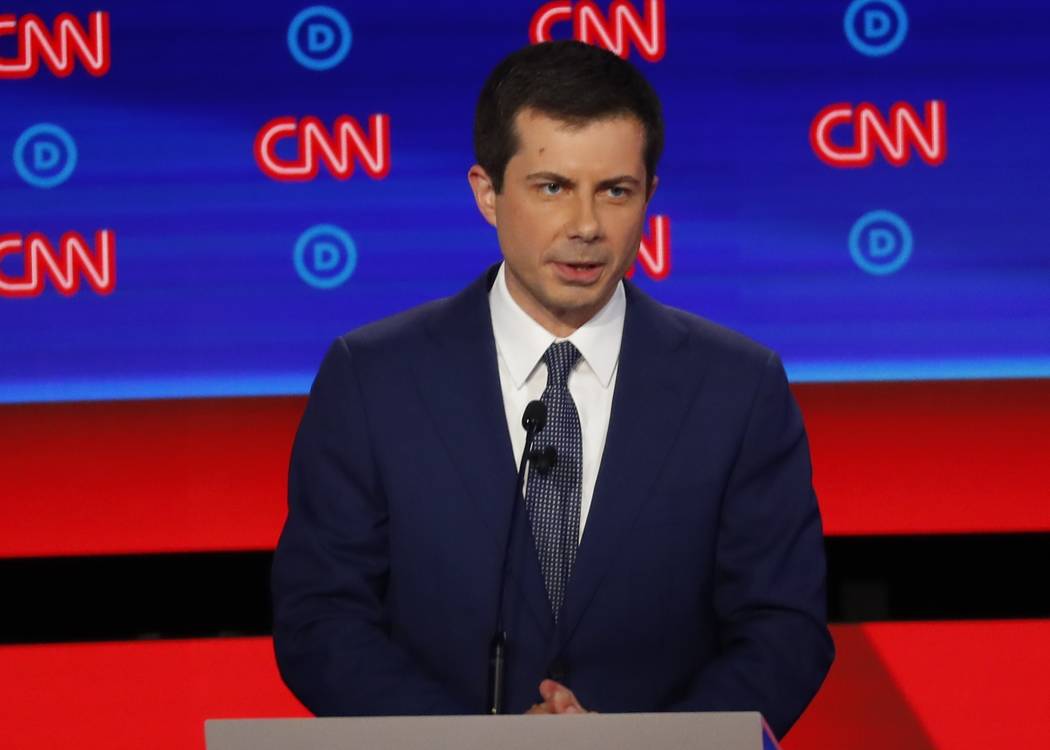 South Bend Mayor Pete Buttigieg participates in the first of two Democratic presidential primar ...
