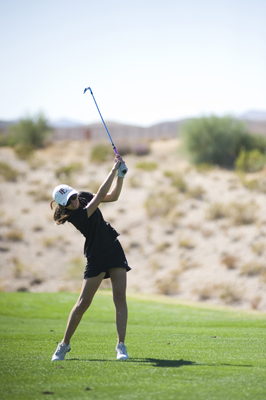 MARTIN S. FUENTES/LAS VEGAS REVIEW JOURNAL Brianna Becker, of Faith Lutheran High School, co ...