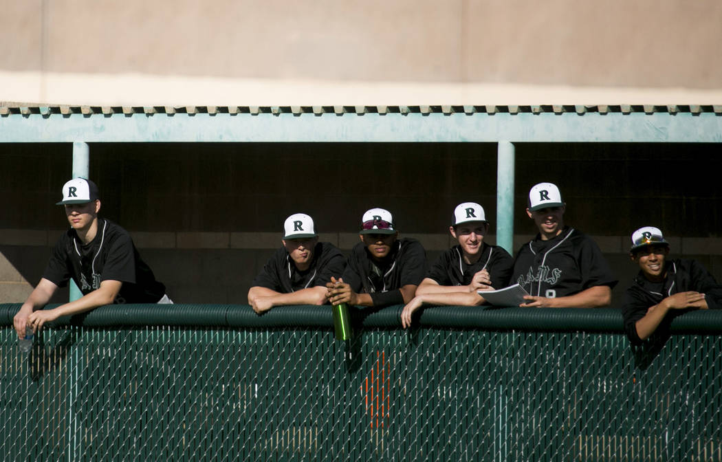 Rancho baseball players watch their teammates during a game against Silverado at Silverado H ...