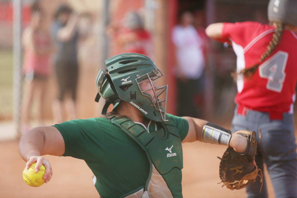 Palo Verde’s Grace Chavez (25) throws the ball during a game against Arbor View at Arb ...