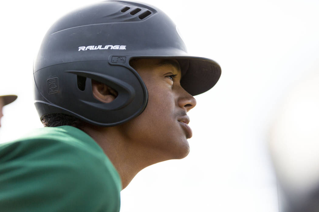 Rancho’s Edarian Williams (32) cheers on his teammates against San Pedro High School ( ...