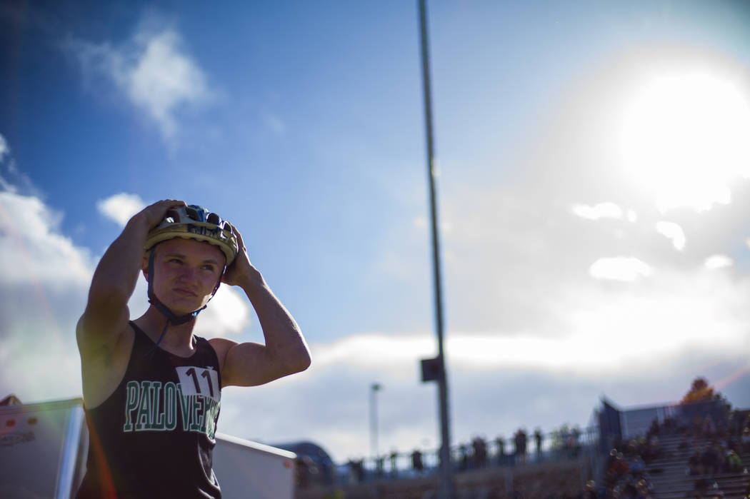 Palo Verde’s Ben Slighting, who competes in a wheelchair, gets ready for the 1600-mete ...