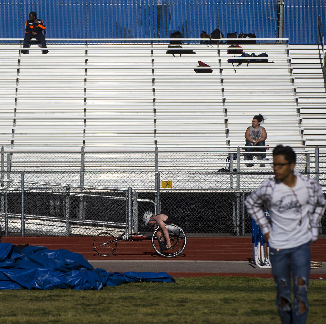 Palo Verde’s Ben Slighting competes in the 1600-meter run during a track and field mee ...