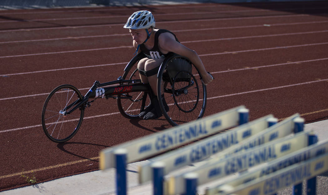 Palo Verde’s Ben Slighting competes in the 1600-meter run during a track and field mee ...