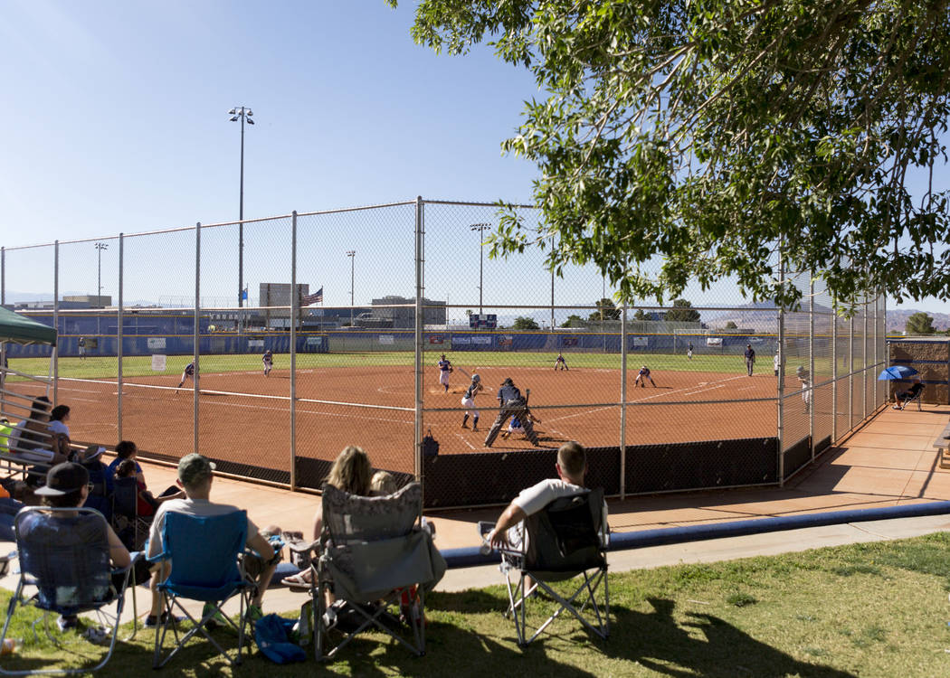 Basic High School hosts Foothill High School in Henderson, May 1, 2017. Elizabeth Brumley La ...
