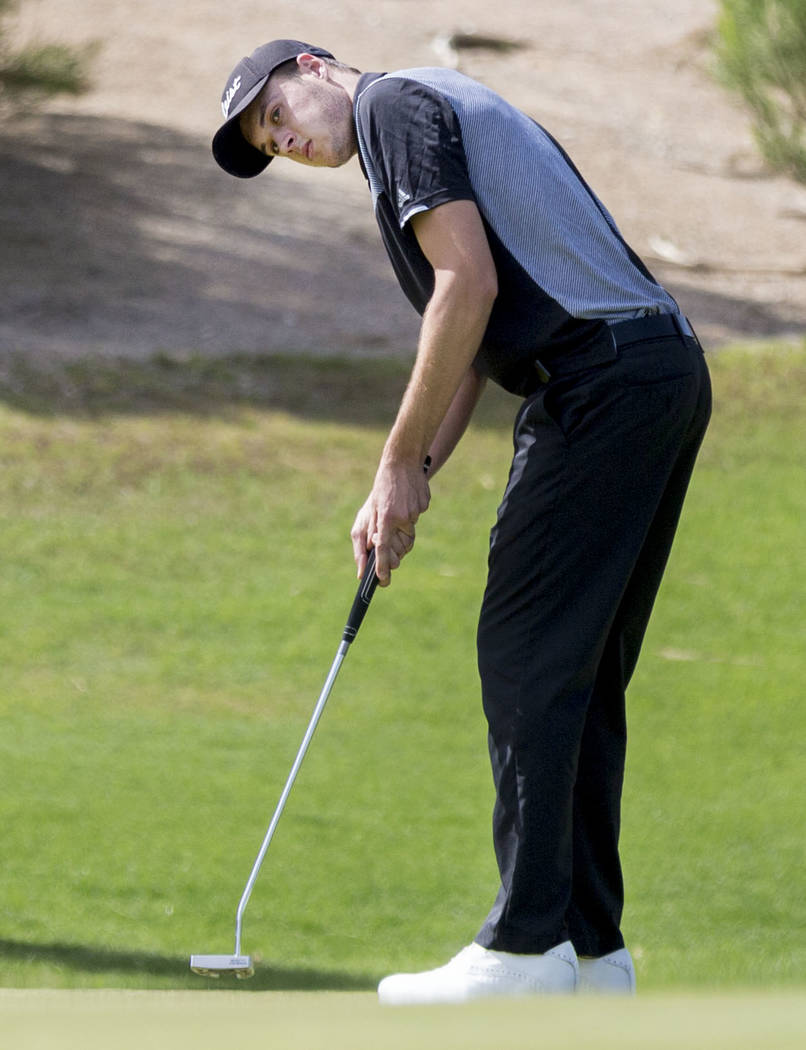 Palo Verde’s Jack Trent on the 16th hole during the Sunset Region boys golf tournament ...