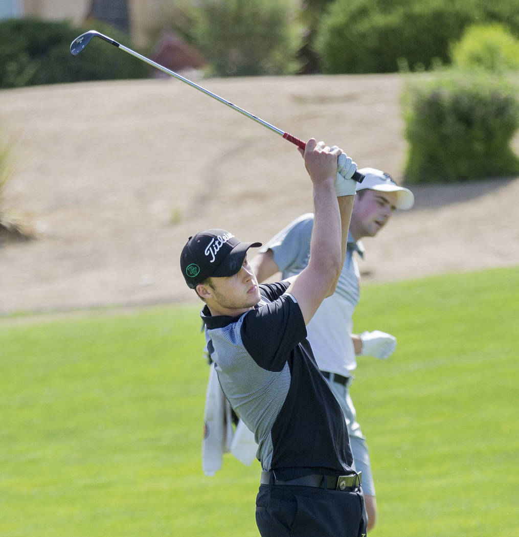 Palo Verde’s Jack Trent on the 18th hole during the Sunset Region boys golf tournament ...
