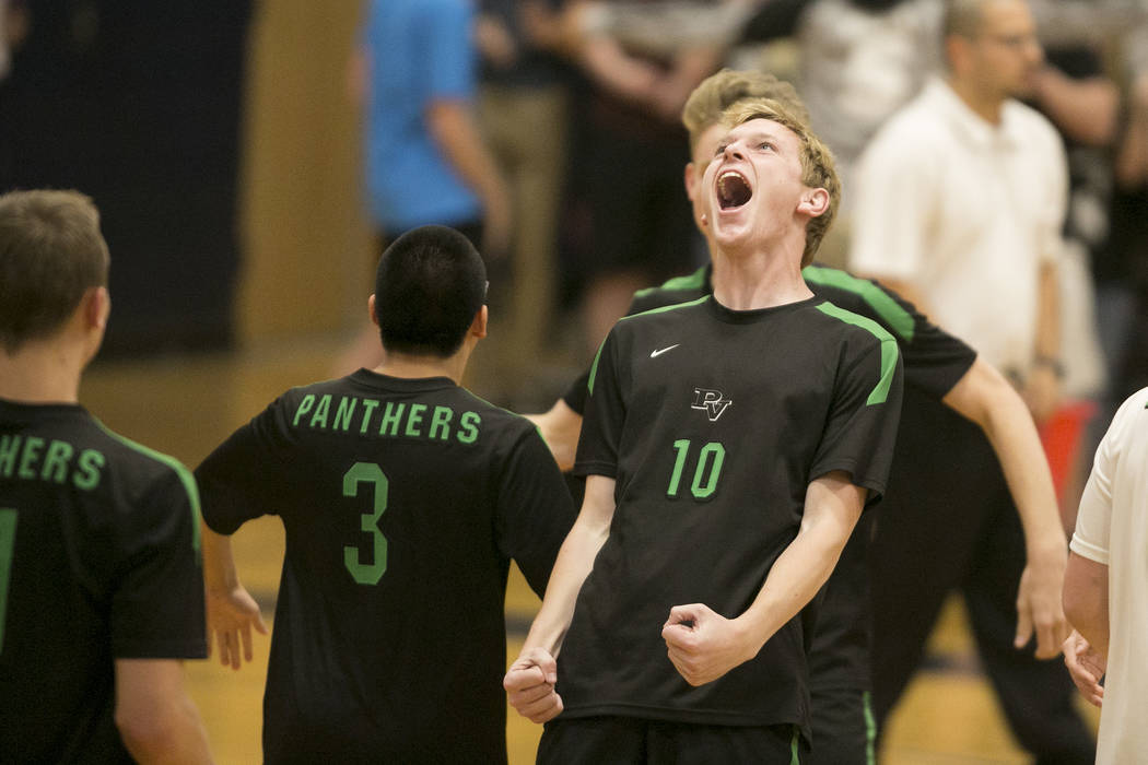 Palo Verde senior Ben Brady (10) reacts to a play during a match against Centennial for the ...