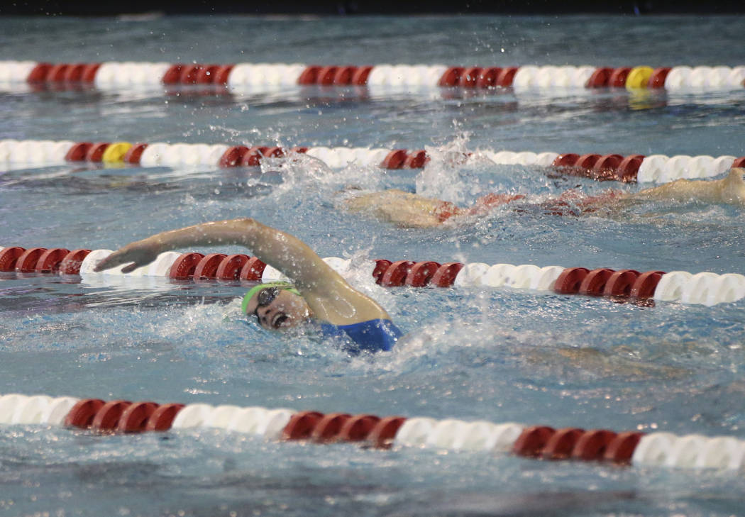 Palo Verde’s Portia Blackert competes in the 500 yard freestyle during the Sunset Regi ...