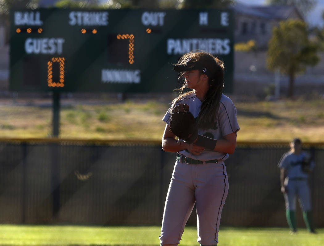 Palo Verde’s Taylor Askland (3) during the seventh inning of a high school softball ga ...