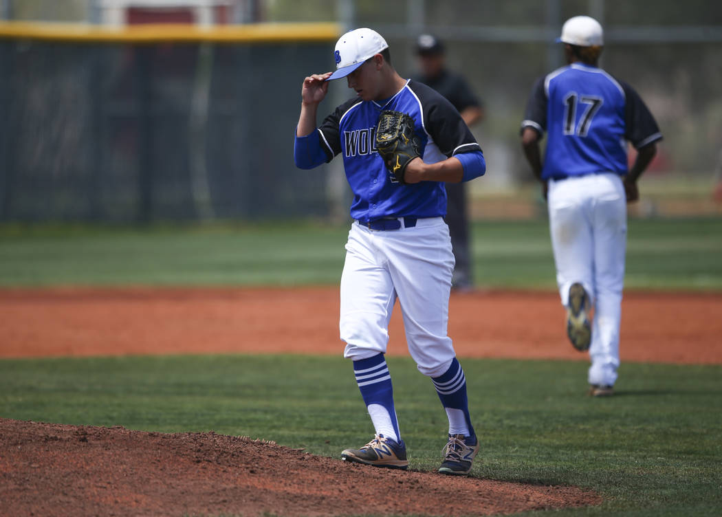 Basic’s C.J. Dornak prepares to pitch to Galena during a Class 4A state baseball tourn ...