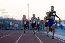 Sunrise Mountain senior Musio Jimenez-Vazquez takes takes the lead in the 3A boys 800-meter ...